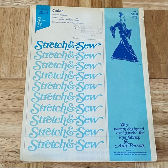 Vintage Sewing Patterns Stretch & Sew #2035 Caftan Kwik Sew #1155 Misses Shirt - Picture 2 of 5